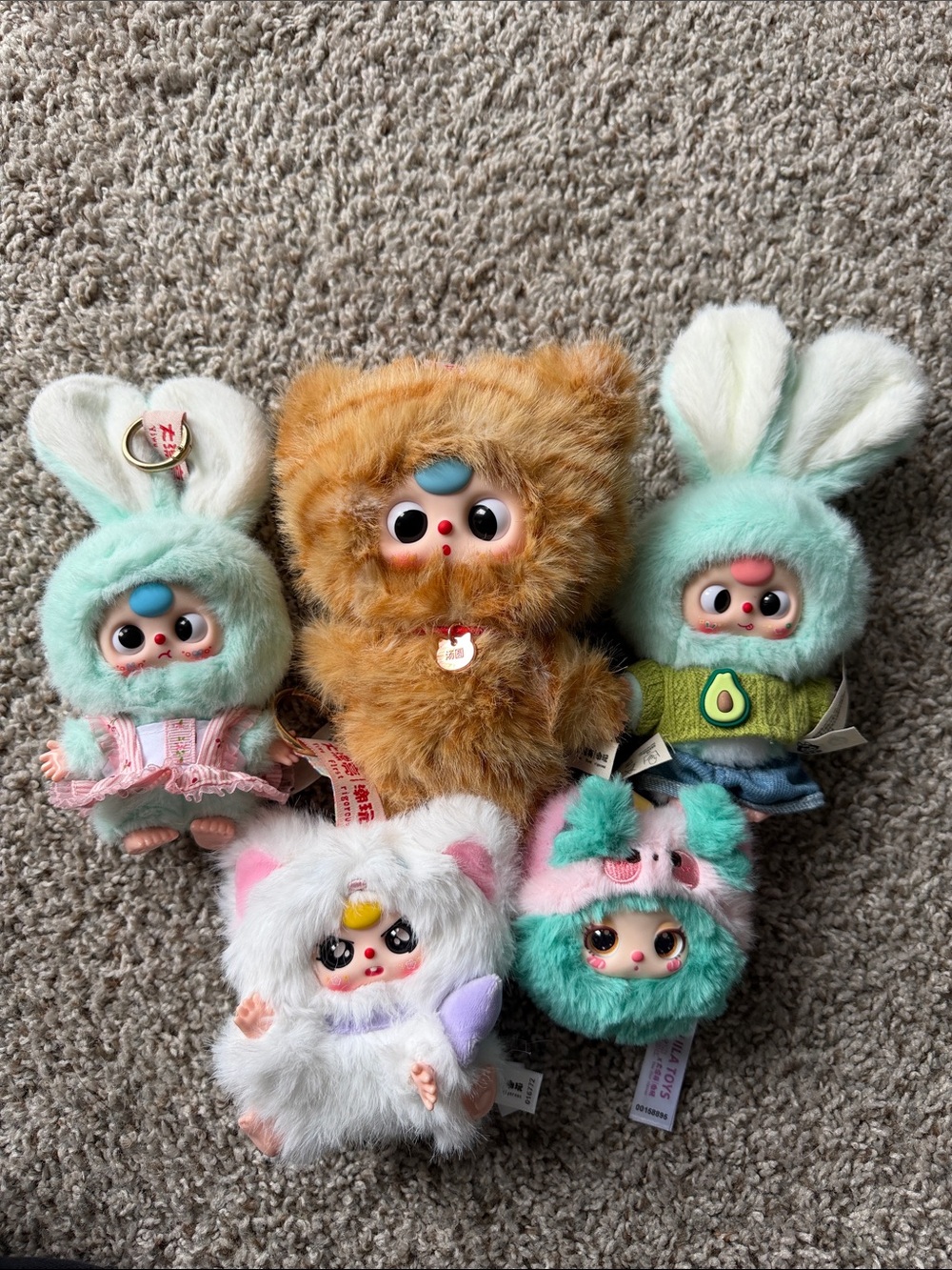 Baby Three Plush Keychain Bundle